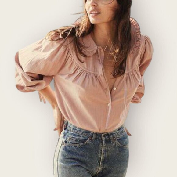 Doen Tops - Doen Billie Jean Blouse Wild Berry